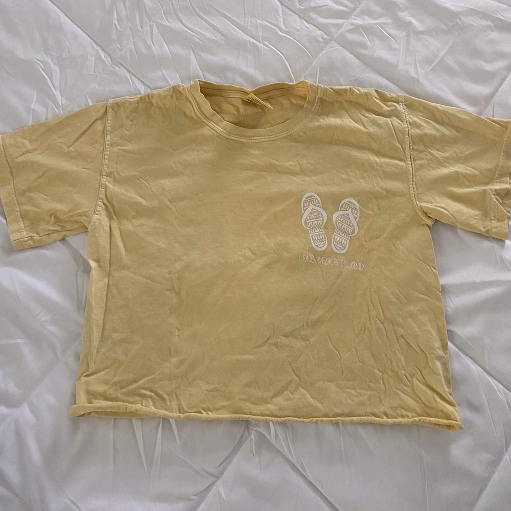 Yellow LBI Cropped T Shirt